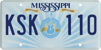 MS license plate KSK110