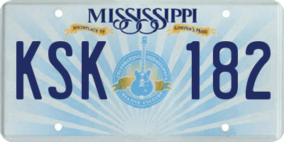 MS license plate KSK182