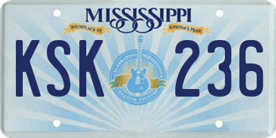 MS license plate KSK236