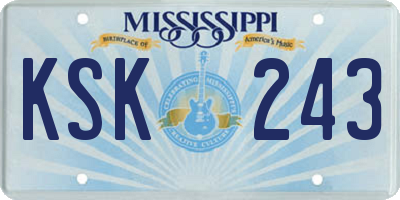 MS license plate KSK243