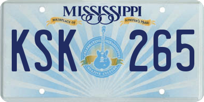 MS license plate KSK265