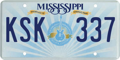 MS license plate KSK337