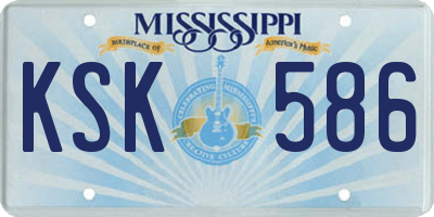 MS license plate KSK586