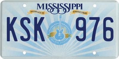 MS license plate KSK976