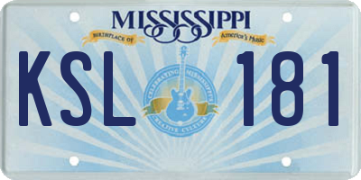 MS license plate KSL181