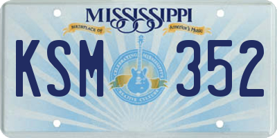 MS license plate KSM352