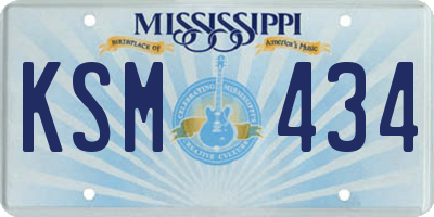MS license plate KSM434