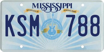MS license plate KSM788