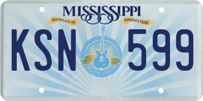 MS license plate KSN599