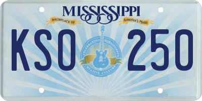 MS license plate KSO250