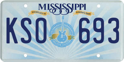 MS license plate KSO693