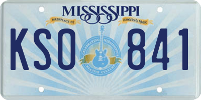 MS license plate KSO841