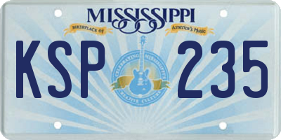 MS license plate KSP235