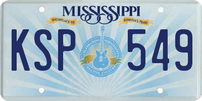 MS license plate KSP549