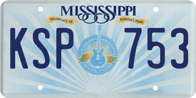 MS license plate KSP753