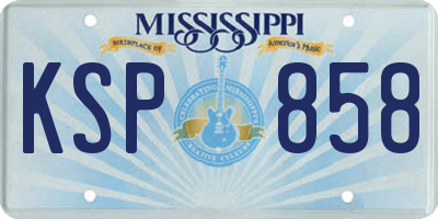 MS license plate KSP858