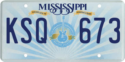 MS license plate KSQ673