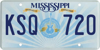 MS license plate KSQ720