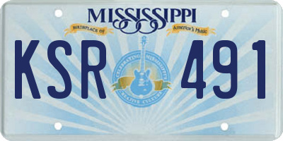 MS license plate KSR491