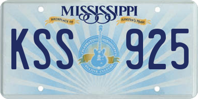 MS license plate KSS925