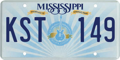 MS license plate KST149