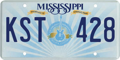 MS license plate KST428