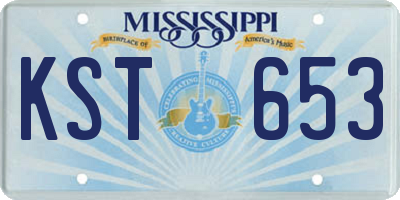 MS license plate KST653
