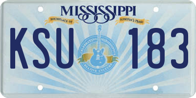 MS license plate KSU183