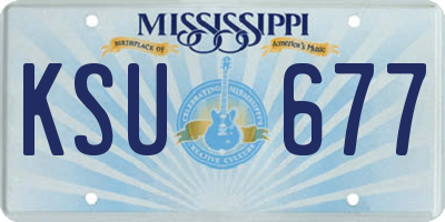 MS license plate KSU677
