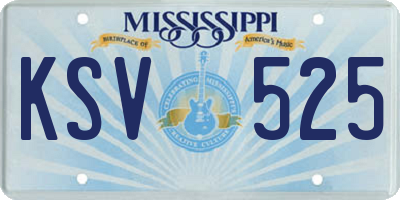 MS license plate KSV525