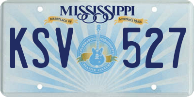 MS license plate KSV527