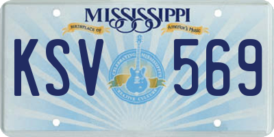 MS license plate KSV569