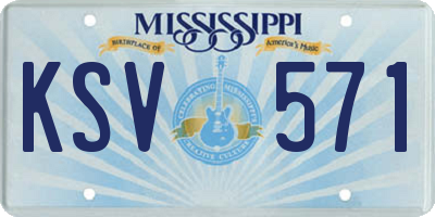 MS license plate KSV571