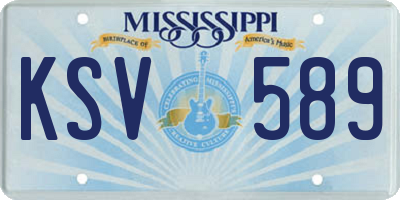 MS license plate KSV589