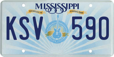 MS license plate KSV590