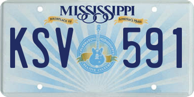 MS license plate KSV591