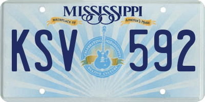 MS license plate KSV592