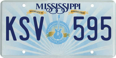 MS license plate KSV595