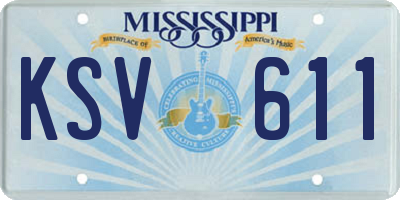 MS license plate KSV611