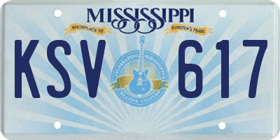 MS license plate KSV617