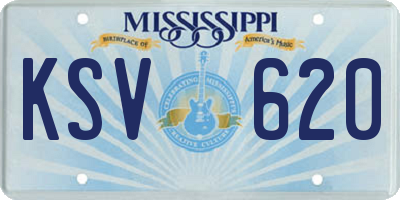 MS license plate KSV620