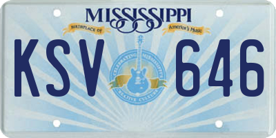 MS license plate KSV646
