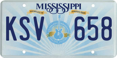 MS license plate KSV658