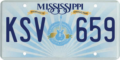MS license plate KSV659