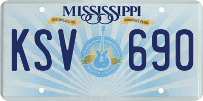 MS license plate KSV690