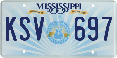 MS license plate KSV697