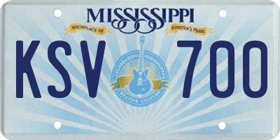 MS license plate KSV700