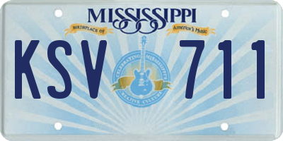 MS license plate KSV711