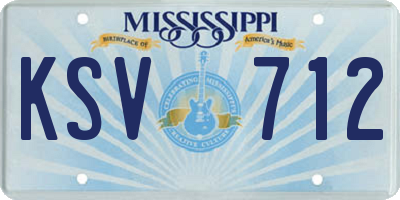 MS license plate KSV712