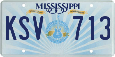 MS license plate KSV713